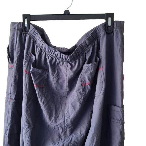 Carhatt Mens Gray Pink Elastic Waist Pull On Cargo RIP STEP SCRUB Pants Size3XL - Picture 6 of 16